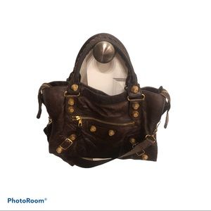 Balenciaga Brown leather bag with crossbody strap